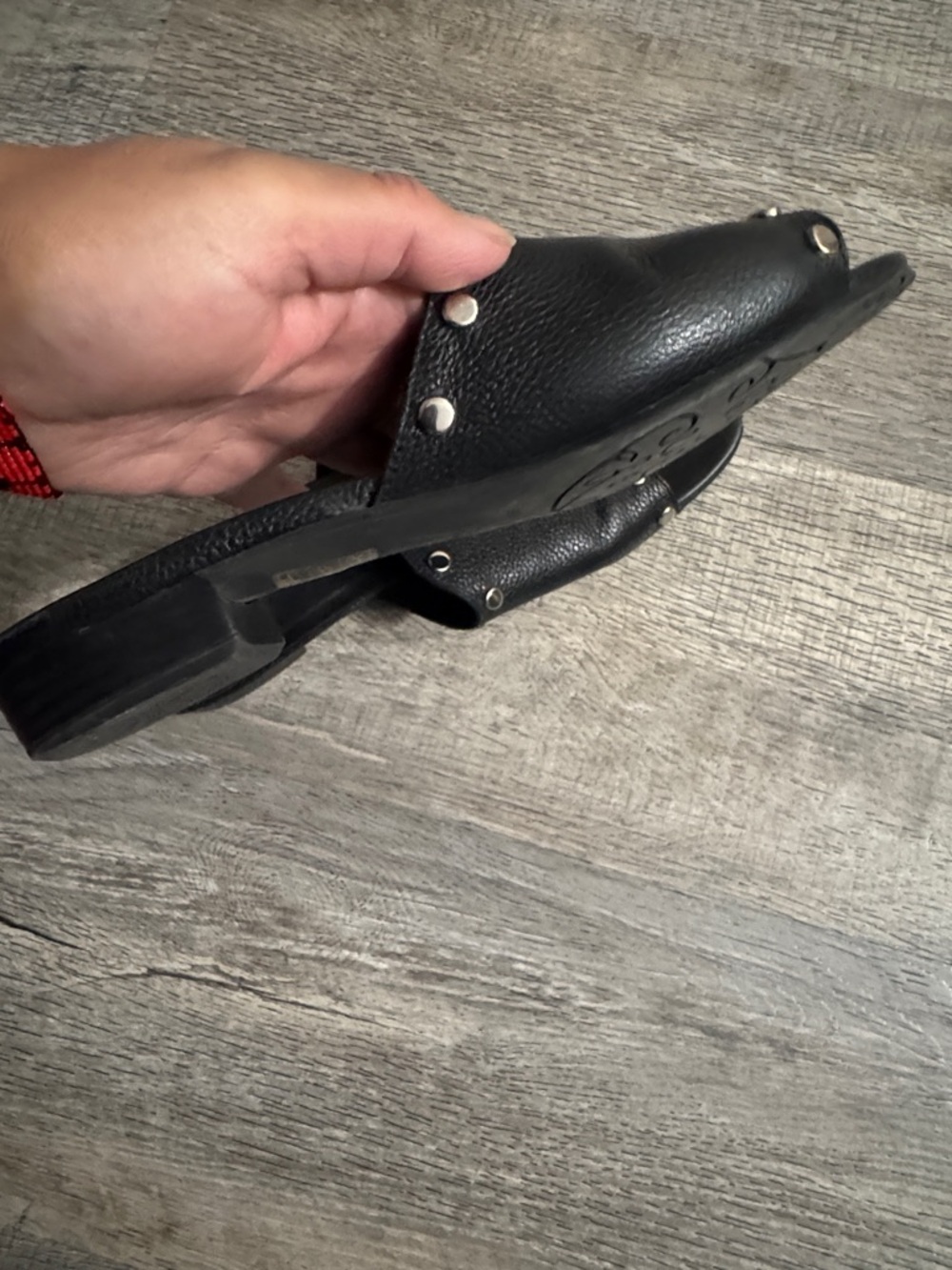 Brighton Black Studded Slide Mules - Picture 6 of 9